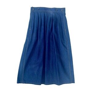 Vintage Sag Harbor Denim Midi Skirt Made in USA med wash sz 13/14